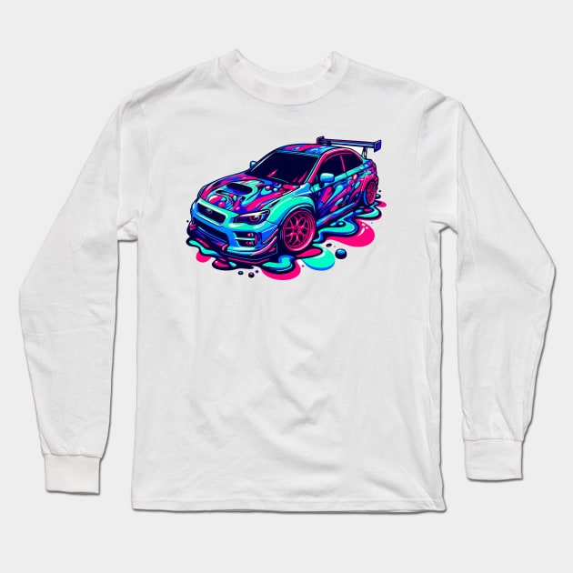 subaru sti Long Sleeve T-Shirt by artoriaa